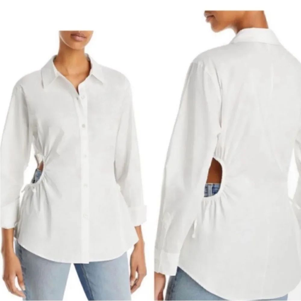 Rails NWT Womens Cristiana White Tencel Blend Cut-Out Tunic Top Shirt size XS